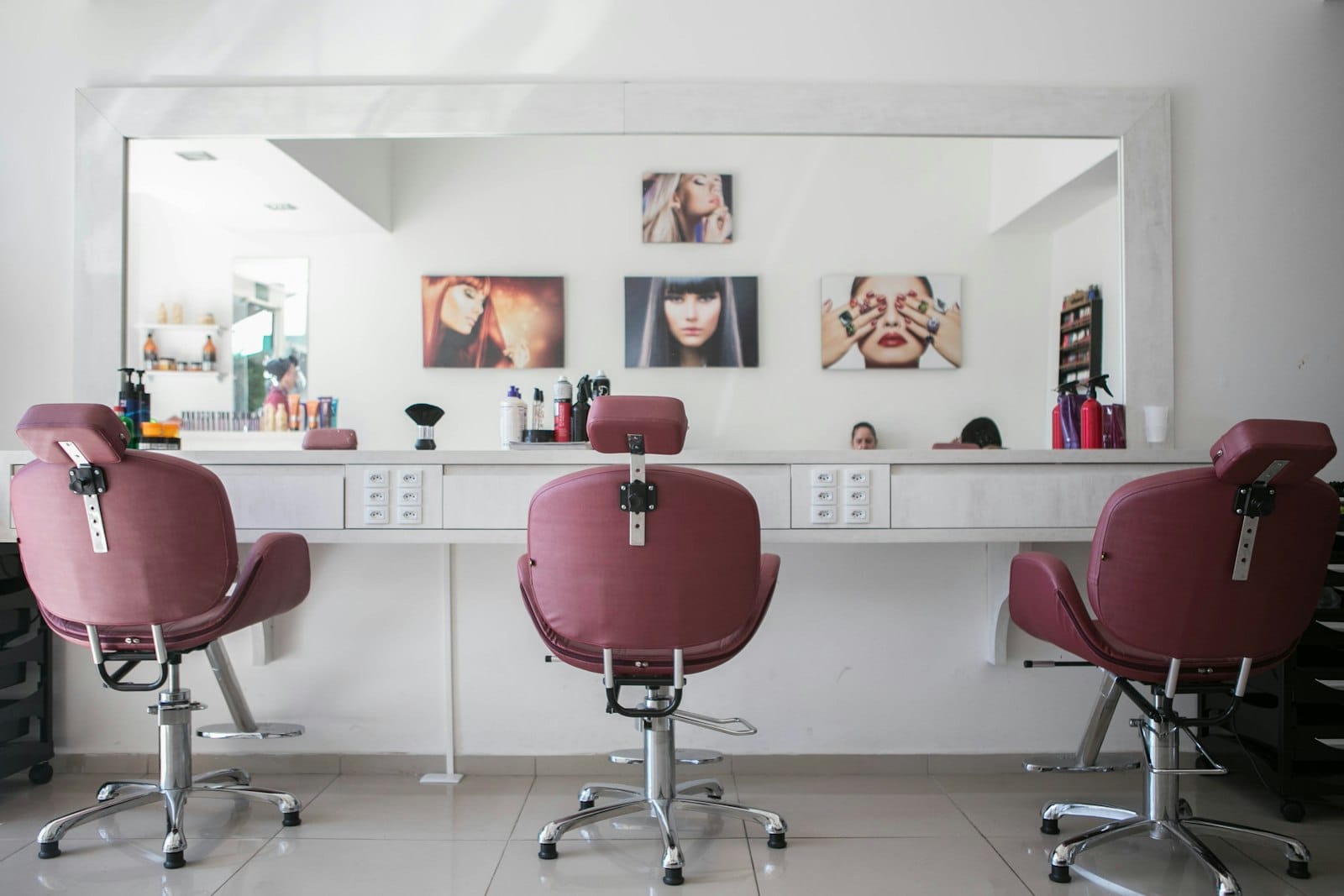 Hair being professionally styled